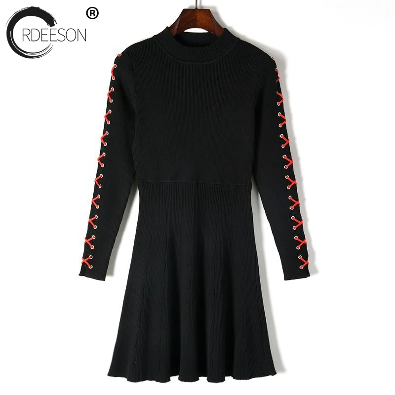 ORDEESON 2018 Spring Sexy Casual White Party Mini Bandage Dress Women Solid Black Dresses Clothing Long Sleeve Fashion New | Женская