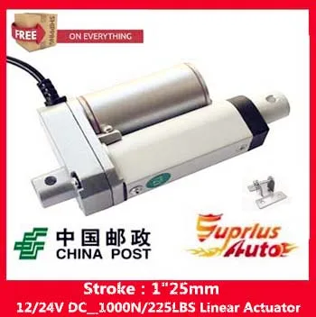 

Бесплатная доставка электрический линейный привод с новым стентом, 1 дюйм/25 мм 10 мм/сек. ход 1000N/225LBS 12В DC мини линейный привод