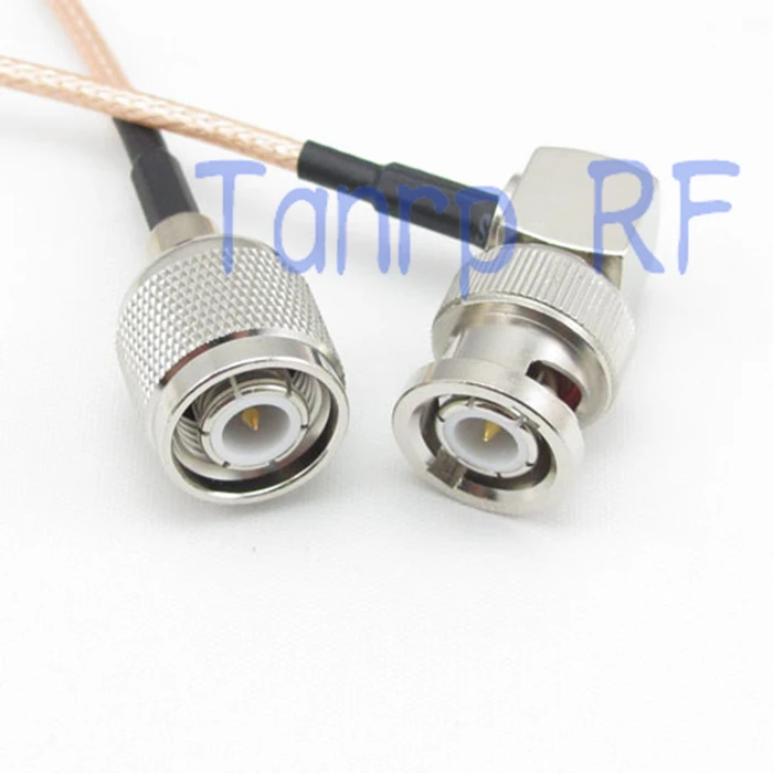 

10PCS 15CM Pigtail coaxial jumper cable RG316 extension cord 6inch TNC male plug to BNC male right angle RF adapter connector