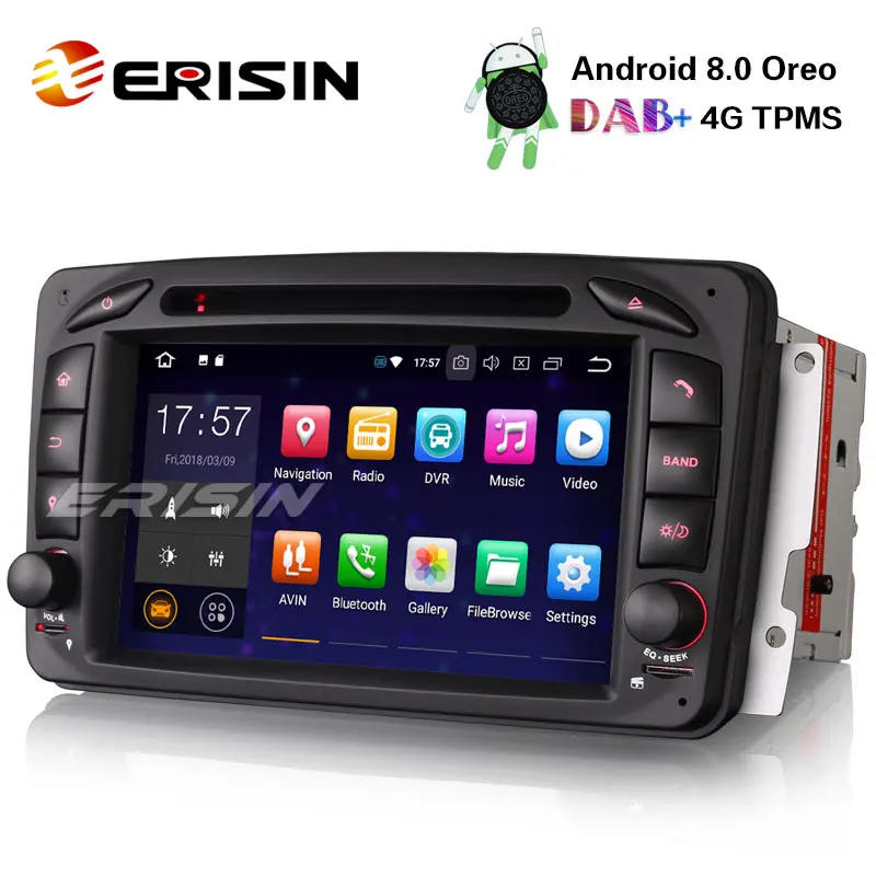 Erisin ES7863C 7 &quotAndroid 8 0 автомобиля gps DAB + 4G DVD для Mercedes C/CLK/G класс W203 W209 Вито