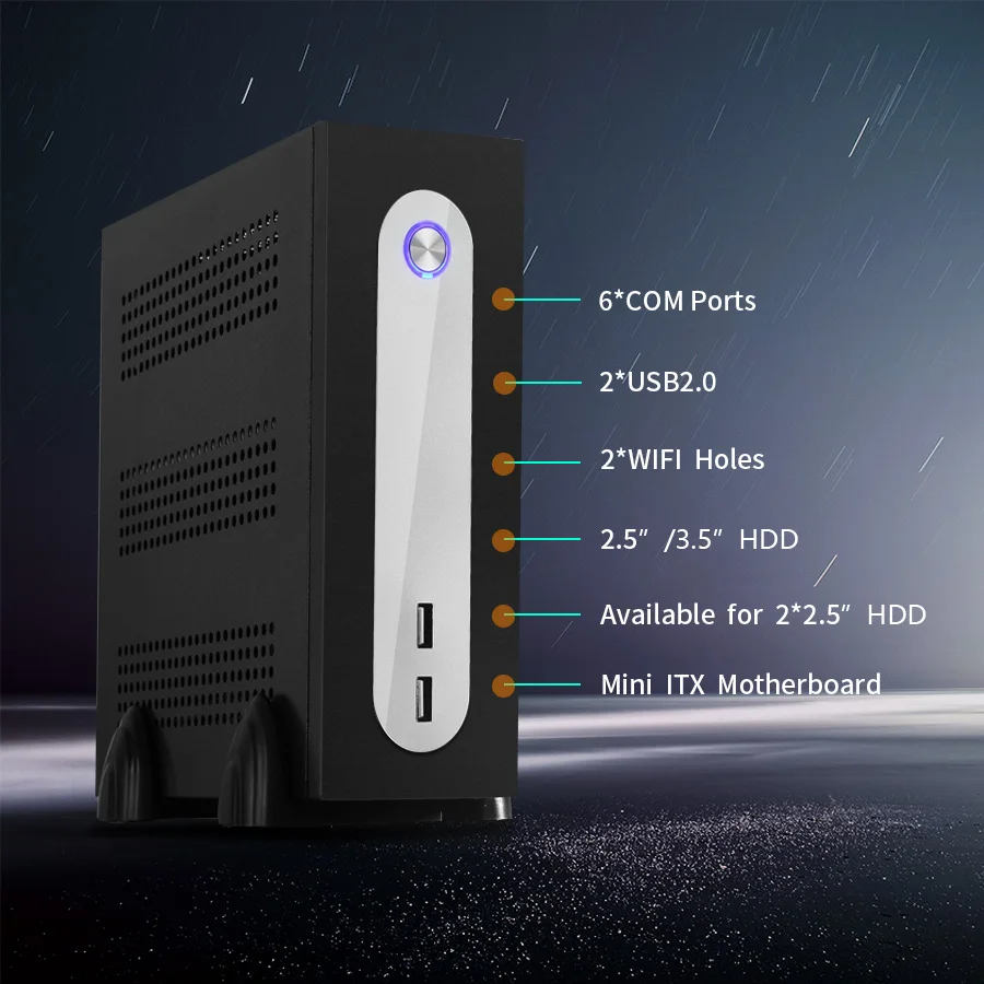 Чехол Realan G3 Steel Mini ITX HTPC без блока питания 2 x WIFI 6 COM USB2.0 шасси для HTPC|mini itx htpc case|itx