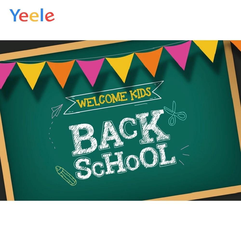 Фон для фотосъемки Yeele доска цветной флаг добро пожаловать в школу