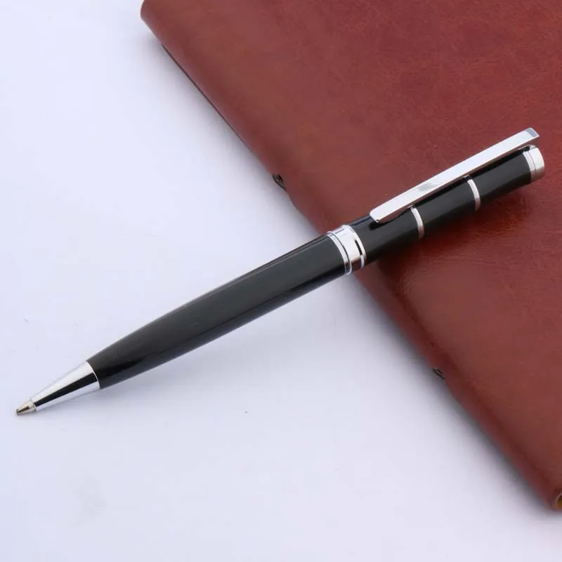 Высококачественная металлическая гладкая бамбуковая шариковая ручка черного и