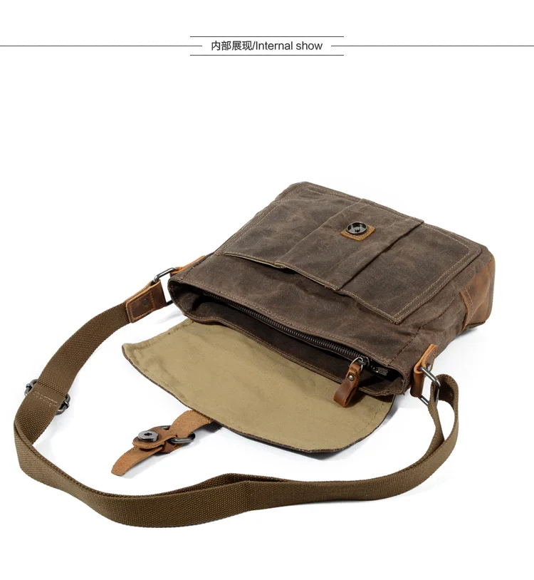 Muchuan 88807K# новая водонепроницаемая Холщовая Сумка с масляным воском, мужская сумка на плечо для отдыха, сумка для камеры моментальной съемки