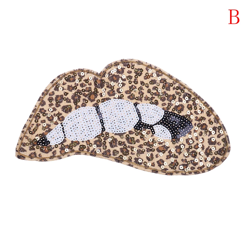 NEW DIY SEXY Lips Sequin Patch Iron On Fabric Sticker For Clothes Badge Embroidered Appliques Wholesale | Дом и сад