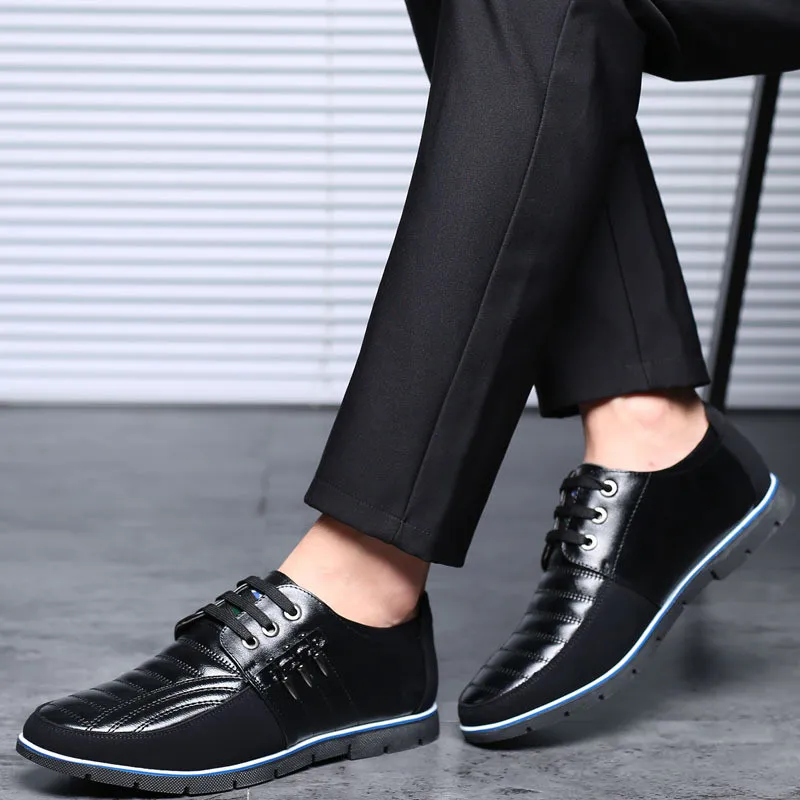 Size37-48 Mens Shoes Genuine Leather Men luxury Casual Brand Business Style Lace-up Comfortable Oxfords Flats | Обувь