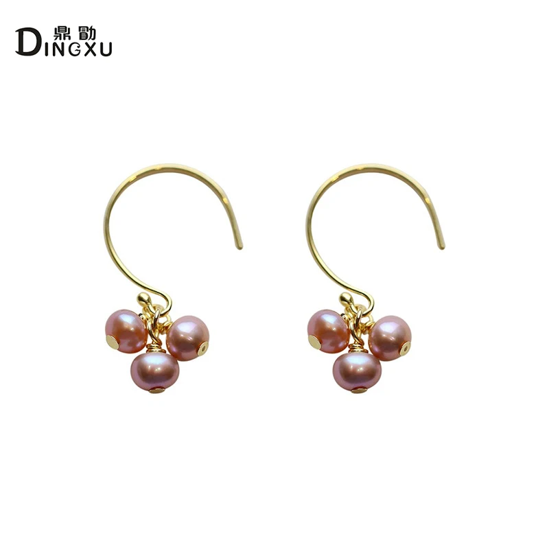 DINGXU 100% 925 Висячие серьги из серебра пробы для женщин натуральный пресноводный