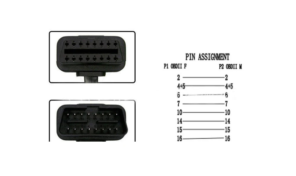 Кабель 16 Pin 8-ядерный OBD 2 разветвитель адаптер кабель-удлинитель Мужской к женскому разъему OBD2 на Интерфейс линии