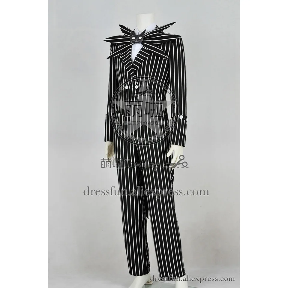 Костюм для косплея Кошмар перед Рождеством Джек Скеллингтон костюм в черную