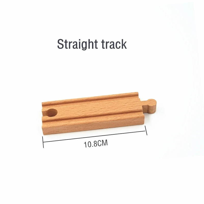 straight track Деревянные железнодорожные дорожки аксессуары совместимы с деревянными поездами деревянные дорожки железная дорога со всеми брендами поезда Прямая поставка железнодорожная дорога - Цвет: straight track