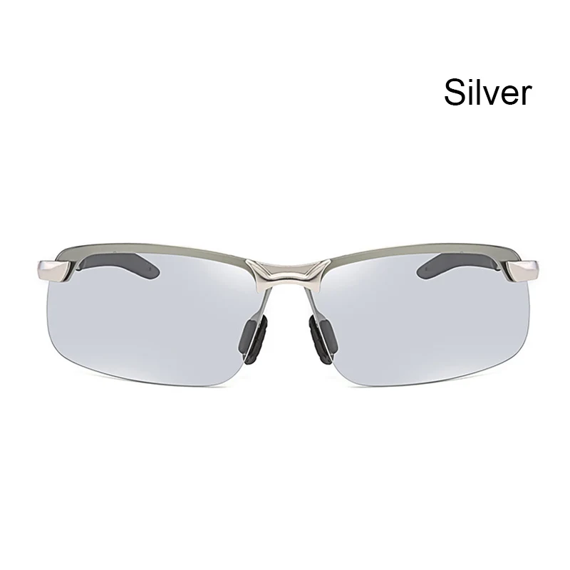 

Polarized Semi-Rimless Sunglasses Driver Riding Goggle Chameleon Change Color Glasses MC889
