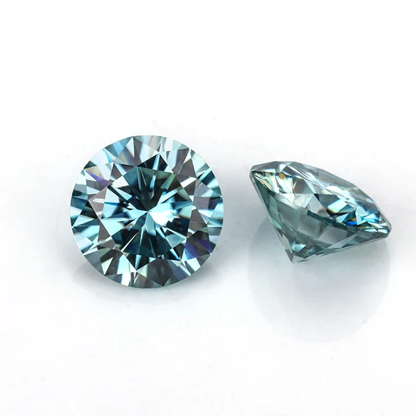 

Loose moissanites stone 10mm round 8 hearts&8 arrows cut Moissanites gemstones synthetik diamonds stone Blue color