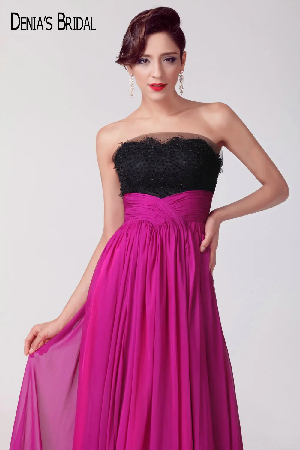 Реальные фотографии Черный Топ без бретелек Бисер открытая спина вечерние