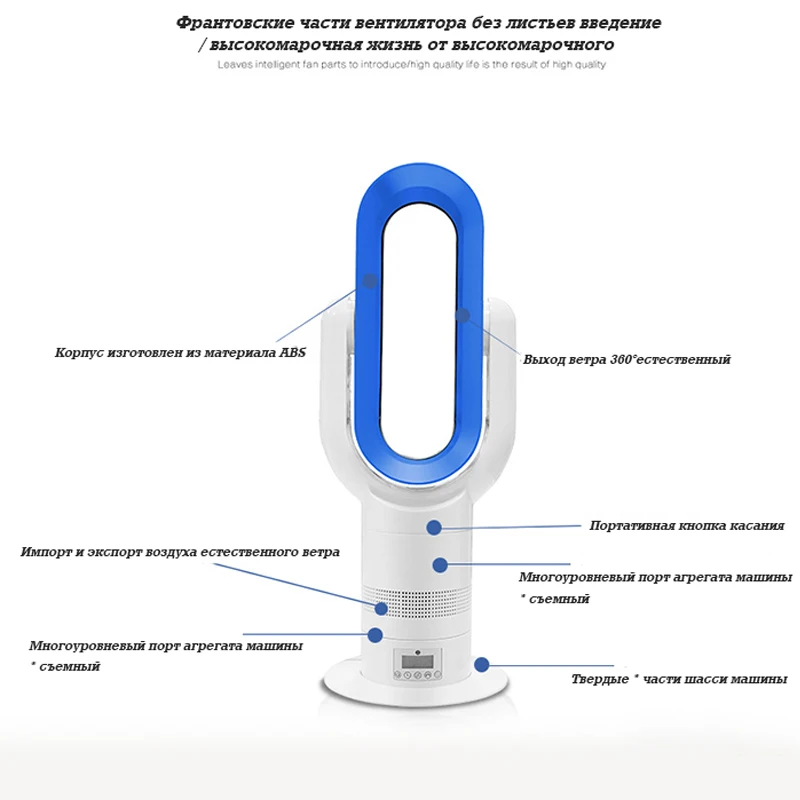 Ультра тихий безлопастной вентилятор 220V теплого воздуха и холодного