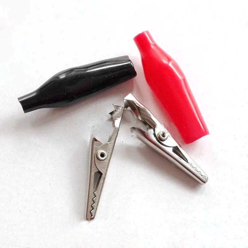 10 шт. с изоляцией перезаряжаемый электронный зажим аллигатора черный или красный