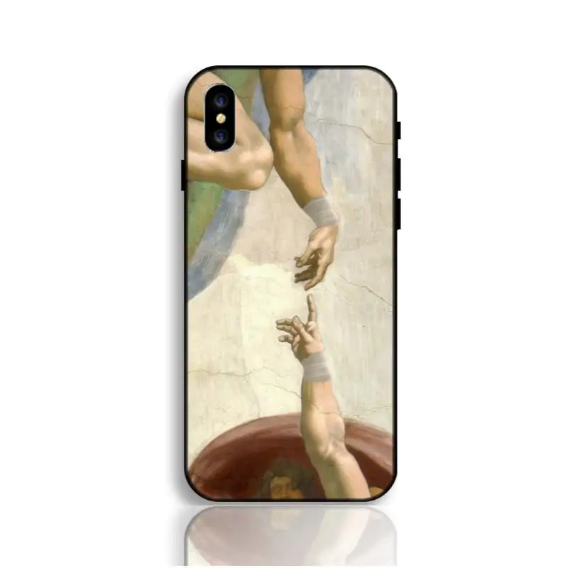 BZWGL michelangelo buonarroti the creation of adam phone case for iPhone X 8 7Plus 7 6sPlus 6s 6Plus 6 5 5S SE Soft cover |