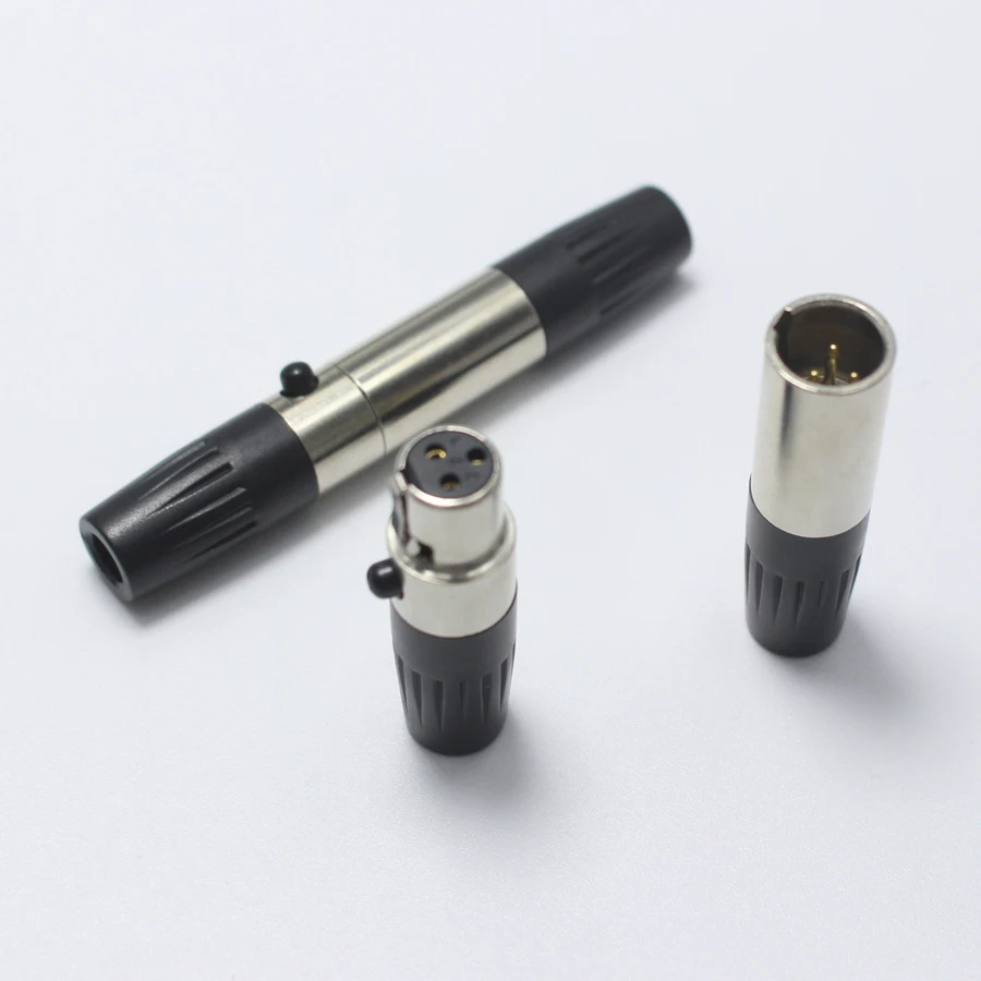 1 пара мини XLR 3 Pin штекер + гнездо маленький P Аудио разъем микрофон адаптер для