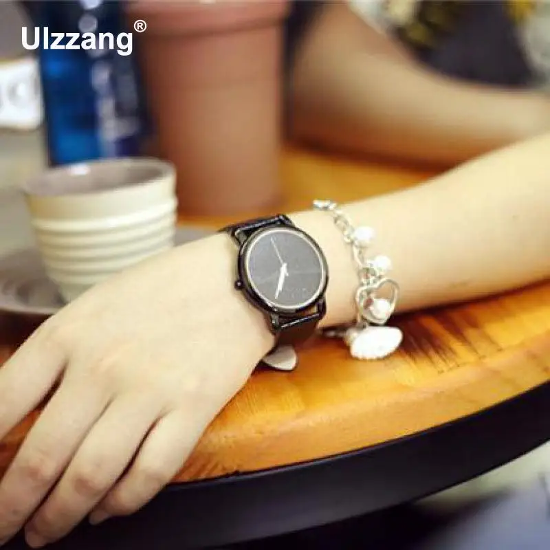 Роскошные блестящие черные кварцевые часы из нержавеющей стали наручные для