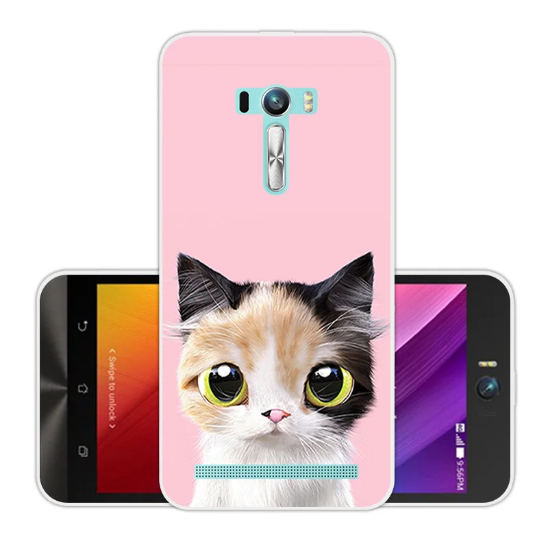 Силиконовый розовый чехол для Asus Zenfone Selfie ZD551KL мягкий ТПУ телефона 5 дюйма чехлы
