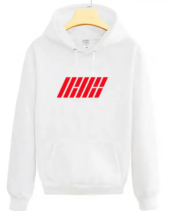 Kpop ikon концертные толстовки в полоску с принтом Бобби осенние мужские женские