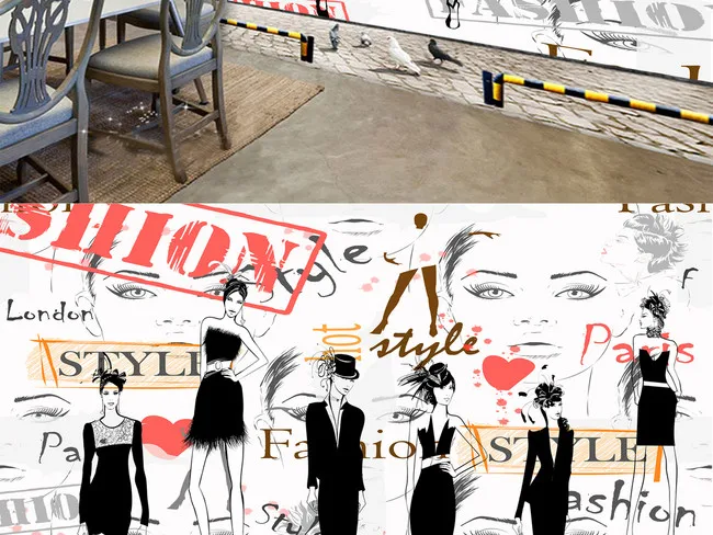 Модная одежда для девочек большие настенные 3D обои спальни 12 квадратных метров