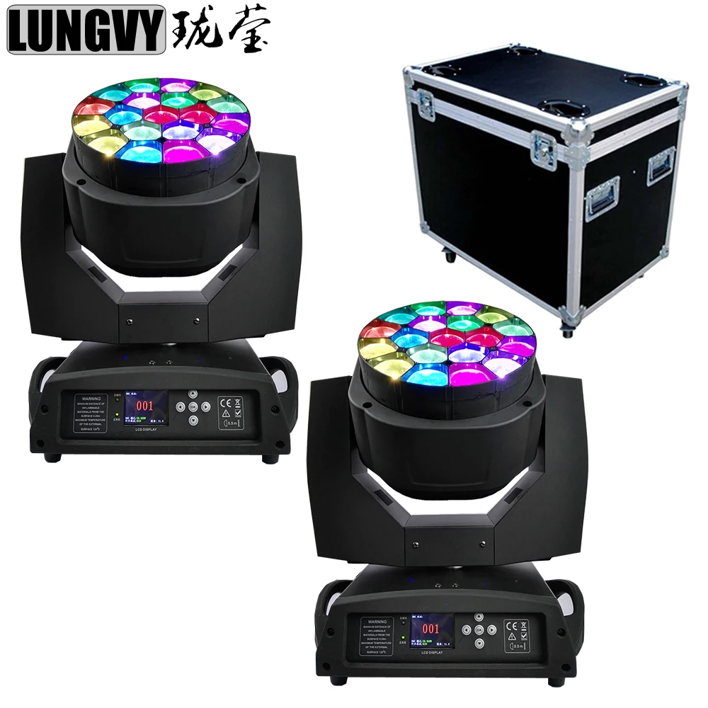 Бесплатная доставка 2 шт./лот Flightcase упаковка 19x15 Вт RGBW 4 в 1 зум светодиодный