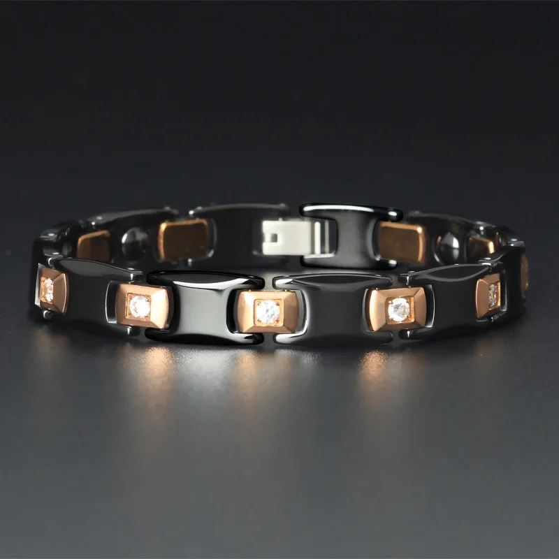 Высококачественный роскошный браслет из вольфрамово-золотистой керамики с