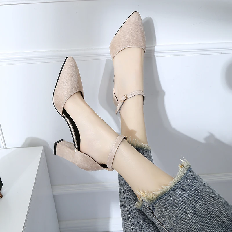 Новинка 2019 года сезон лето корейский стиль женская обувь на высоком каблуке