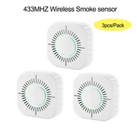 3pcs smoke detector wireless 433mhz fire security protection alarm sensor for smart home automation work with ewelink app
