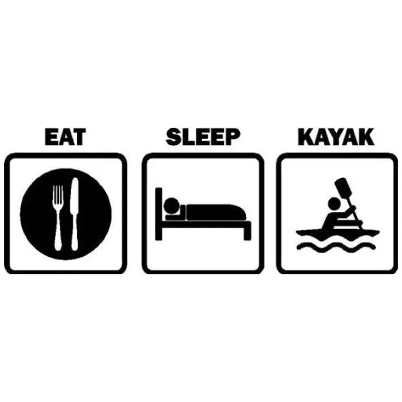 15 8 см * 5 9 Eat Sleep каяки переводная наклейка для автомобиля рыбалки Каяка забавные