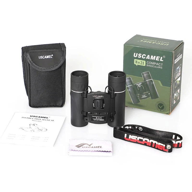 USCAMEL 8x21 HD увеличить мини складные Карманный бинокль Оптика телескопа портативный бинокль открытый наблюдение за птицами, Охота Спортивные