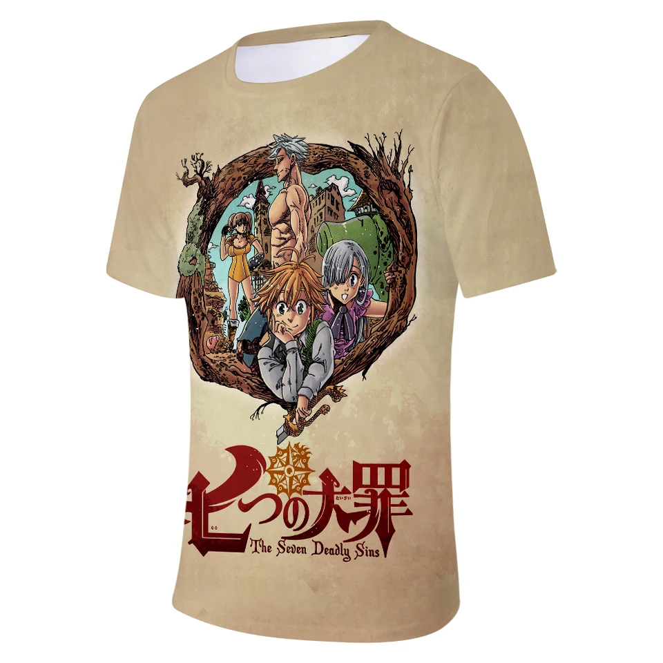 Aikooki новейшая nanatsu no taizai Мужская 3D футболка/Женская Летняя мода Harajuku аниме футболка 3D принт nanatsu no taizai футболка