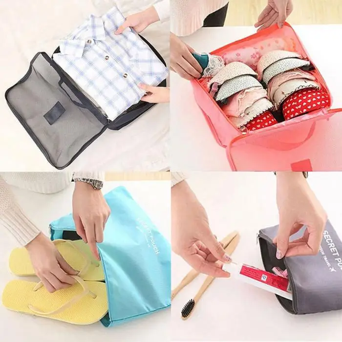 6 Pcs Clothes Storage Bags Packing Cube Traveling Home Clothing Organizer Set 669