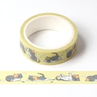 cute cartoon lazy cat masking washi tape decorative adhesive tape decora diy scrapbooking sticker label kawaii stationery