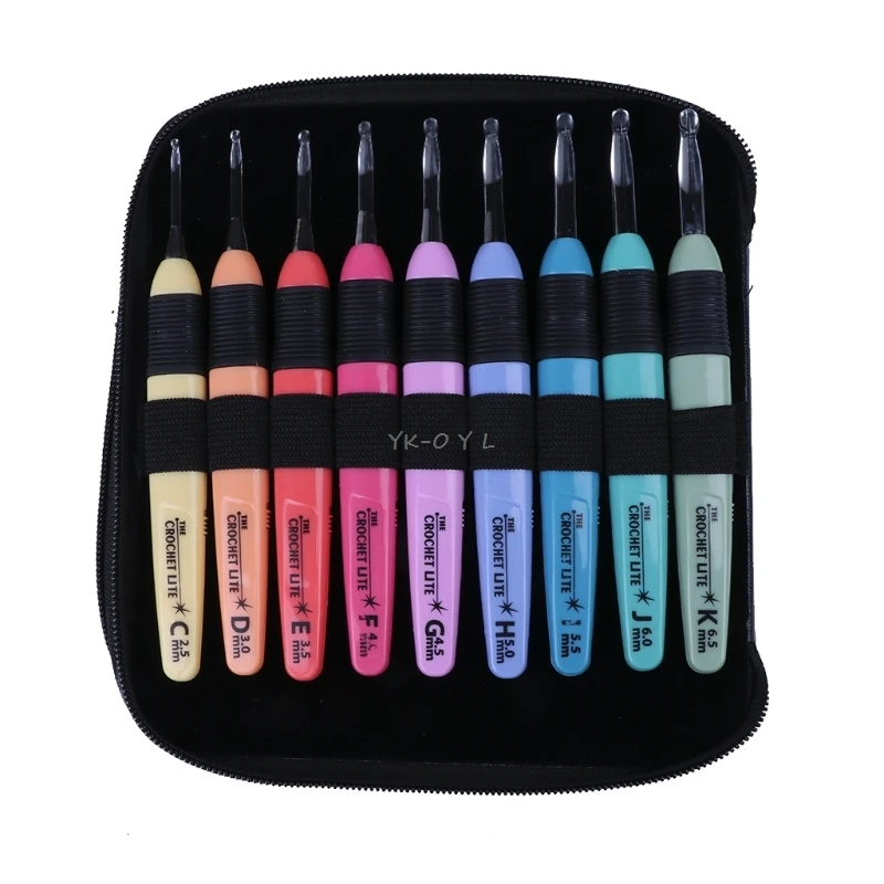

9Pcs/Set LED Light Up Crochet hook Knitting Needles Hooks weave Sewing Tool