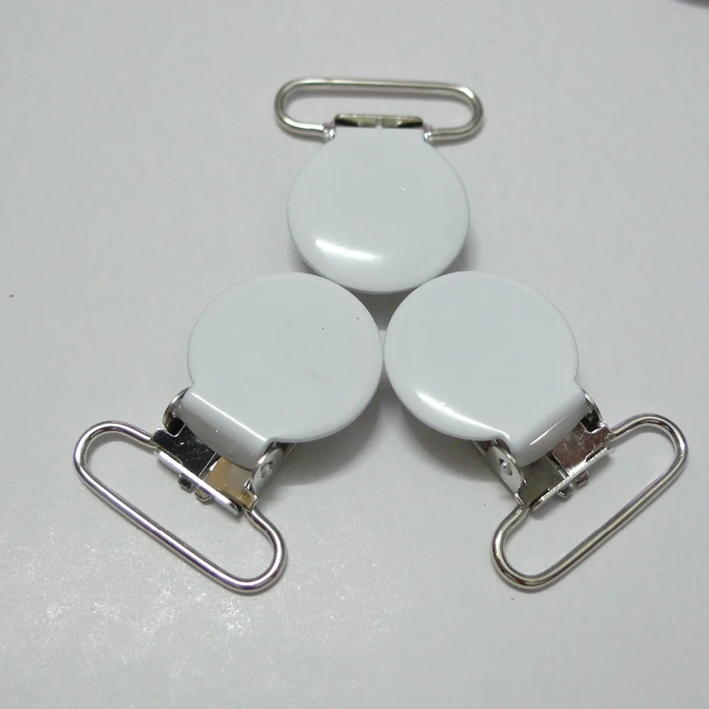25 шт 1 'ཕ мм #02 белый цвет эмаль соски зажимы/подтяжки|suspender clips|enamel pacifier clipspacifier