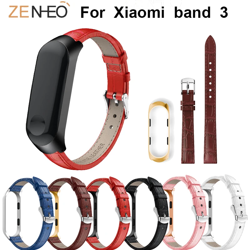 Для Xiaomi mi band 3/4 ремешок из натуральной кожи для часов Замена Mi 3 браслет часы ремни