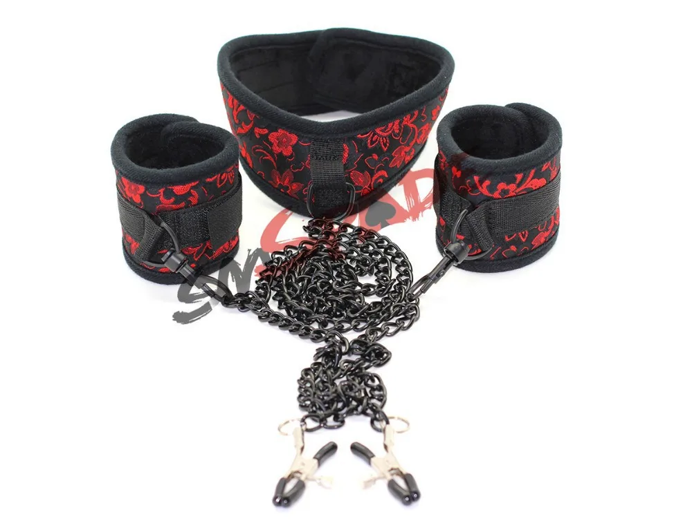 Новая система ограничения для связывания ошейник секса с наручниками и