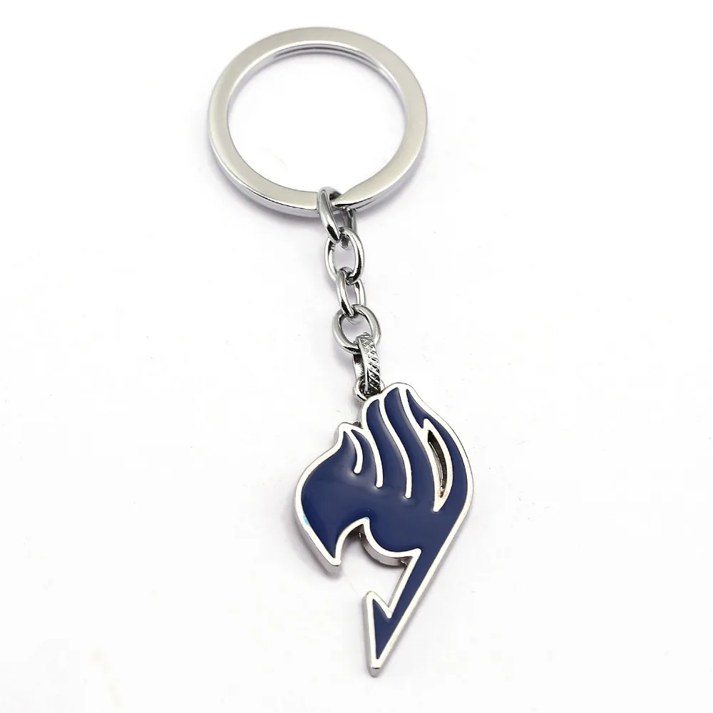 

FAIRY TAIL Keychain Anime Key Chain Happy Key Holder Gray Cross Pendant Chaveiro Jewelry