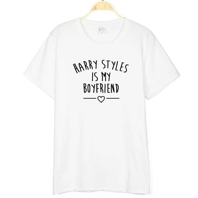 Женская и Мужская хлопковая футболка с надписью Harry Styles Is My Boyfriend Повседневная