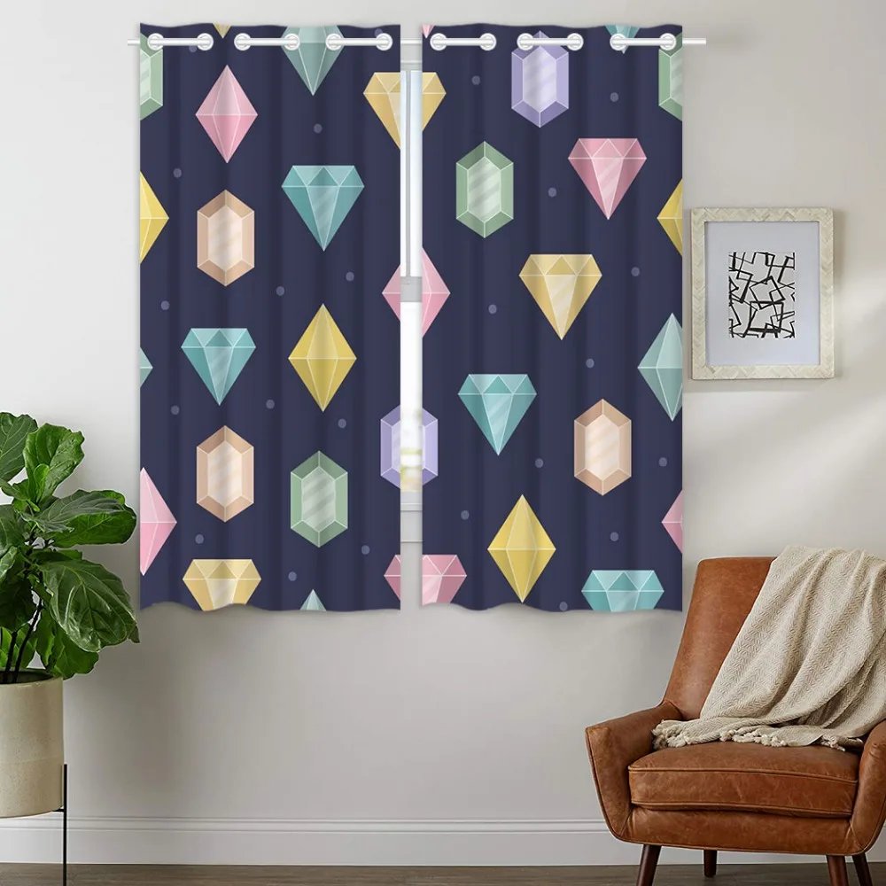 Светонепроницаемые шторы 2 панели люверсы занавески для спальни с красочными