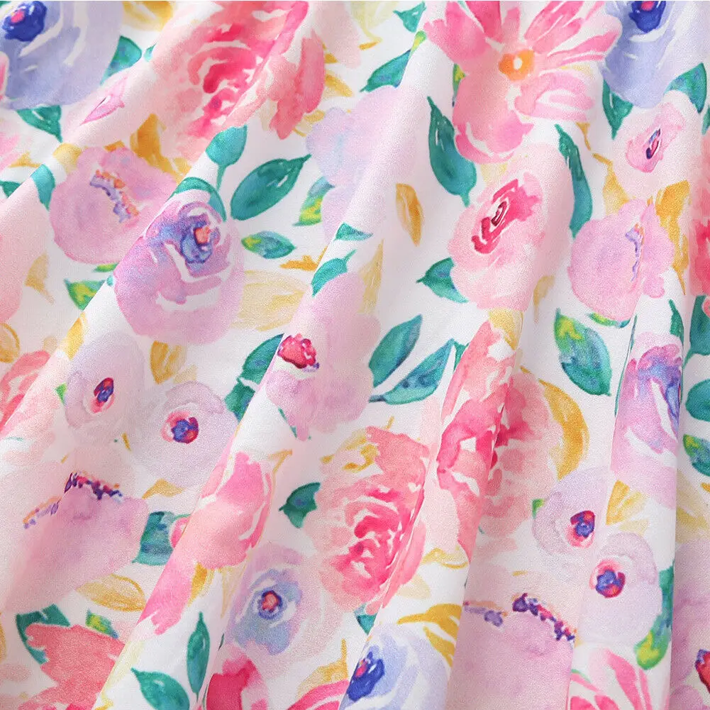 Детское Хлопковое платье с цветочным принтом на лето | Детская одежда и обувь