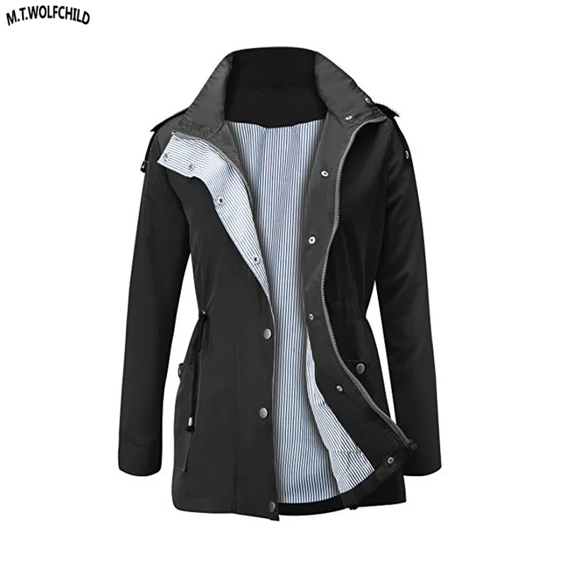 Высокое качество 2020 Осенняя мода женские Новые водонепроницаемые пальто средней