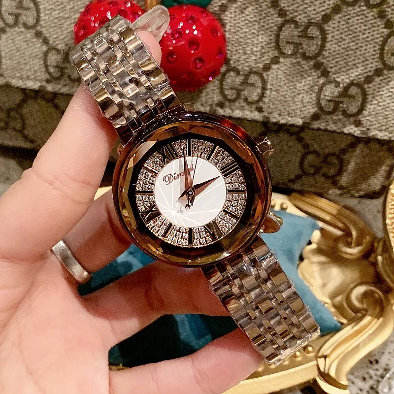 Женские наручные часы известного люксового бренда кварцевые из нержавеющей