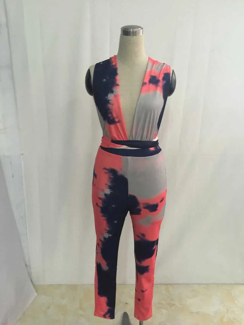 Sexy глубокий v шеи спинки женщины бинты комбинезон 2016 топ мода slim bodycon длинный