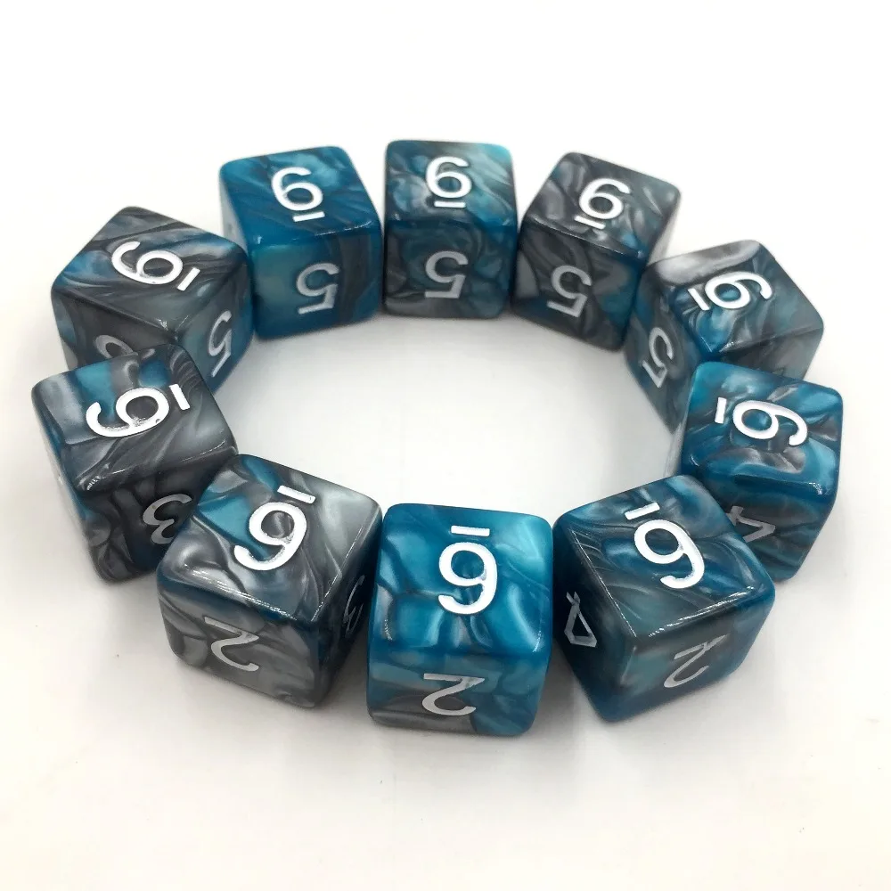 

rollooo Dice 10pc/set D6 Mix color Digital Dice Rpg dice