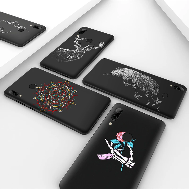 Honor 50 Case for Huawei P30 Pro Case P30 Lite Painted Black Cover Huawei Y7 Y6 Y9 Prime 2019 Honor 8X 9X 10X 10i 8A 50 Fundas