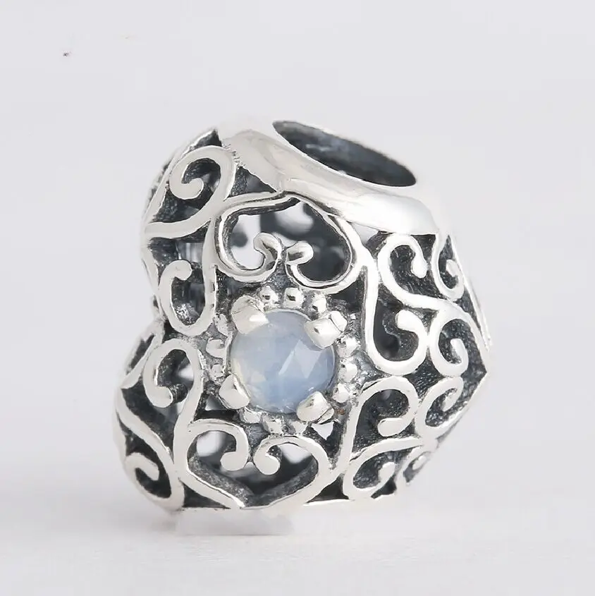 925 пробы серебро ажурные Подпись прозрачный кристалл камень-талисман в форме