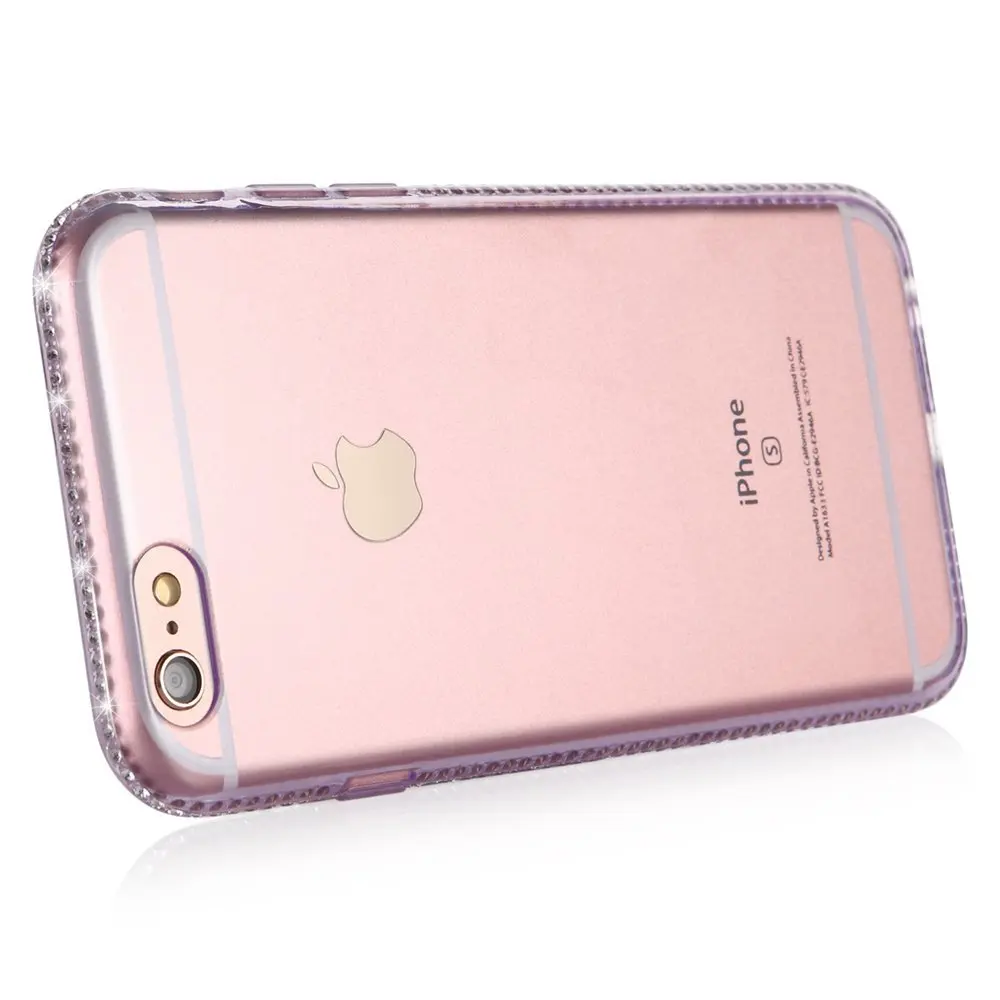 Чехол Portefeuille для Iphone 6 S прозрачная защитная задняя крышка блестящая оправа со