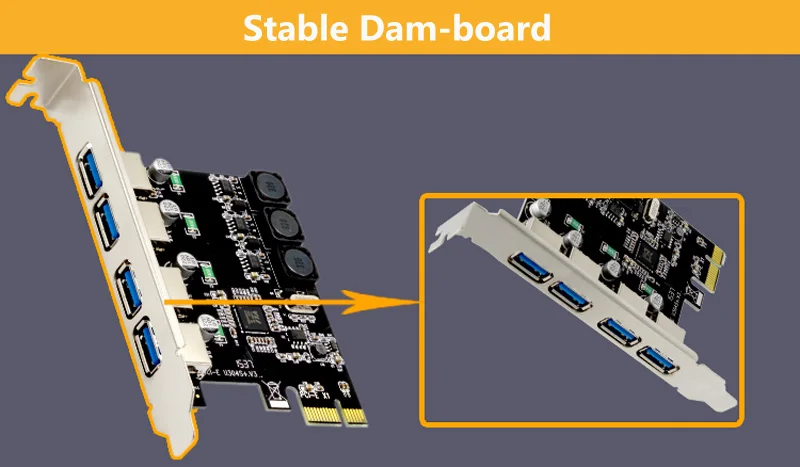 U3V PCI Express Post Card PCI-E USB 3,0 адаптер карта 4 порта 5 Гбит/с PCIE карта расширения добавить на карту для системы Windows